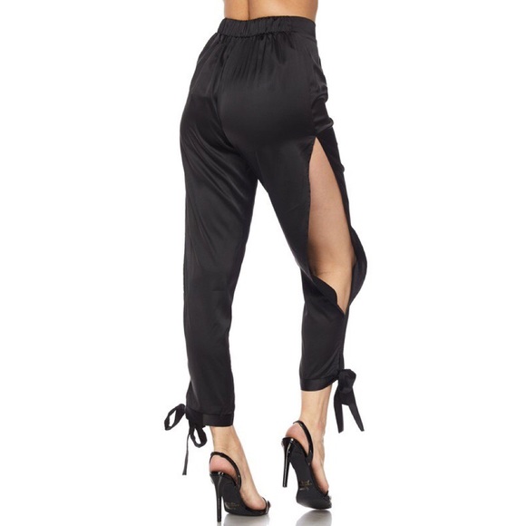 LAST ONE! Dahlia Open Leg Satin Pant - Picture 3 of 6
